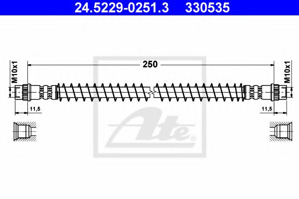 ATE 24.5229-0251.3 Тормозной шланг для CITROËN EVASION (CитроËн Эвазион) ATE 24.5229-0251.3 Тормозной шланг для CITROËN EVASION (CитроËн Эвазион)