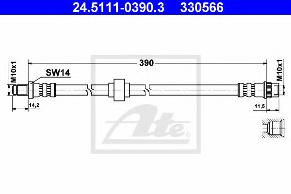 ATE 24.5111-0390.3 Тормозной шланг для RENAULT MEGANE I (Рено Меган 1) ATE 24.5111-0390.3 Тормозной шланг для RENAULT MEGANE I (Рено Меган 1)