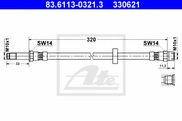 ATE 83.6113-0321.3 Тормозной шланг для SEAT TOLEDO (Сеат Толэдо) ATE 83.6113-0321.3 Тормозной шланг для SEAT TOLEDO (Сеат Толэдо)