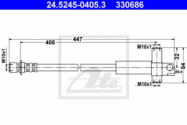 ATE 24.5245-0405.3 Тормозной шланг для FORD TRANSIT (Форд Трансит) ATE 24.5245-0405.3 Тормозной шланг для FORD TRANSIT (Форд Трансит)