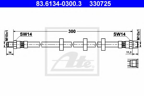 ATE 83.6134-0300.3 Тормозной шланг для VOLVO V90 (Вольво V90) ATE 83.6134-0300.3 Тормозной шланг для VOLVO V90 (Вольво V90)