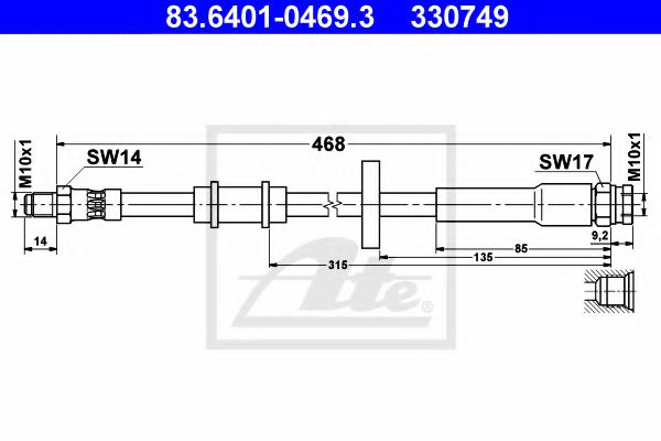 ATE 83.6401-0469.3 Тормозной шланг для FIAT (Фиат) ATE 83.6401-0469.3 Тормозной шланг для FIAT (Фиат)