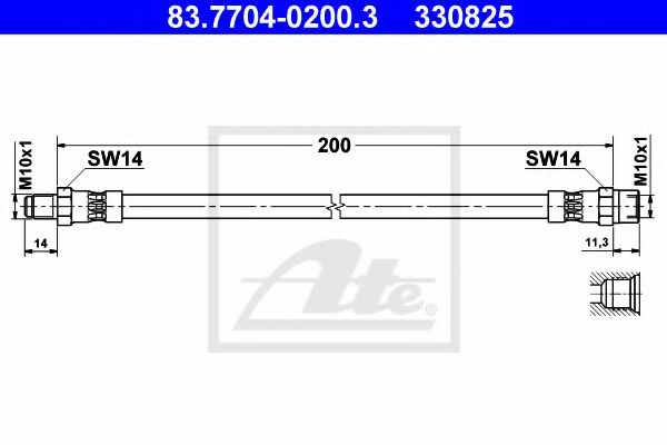 ATE 83.7704-0200.3 Тормозной шланг для BMW 7 (Бмв 7) ATE 83.7704-0200.3 Тормозной шланг для BMW 7 (Бмв 7)
