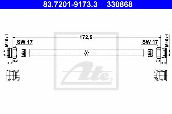 ATE 83.7201-9173.3 Тормозной шланг для LANCIA (Лансиа/лянча) ATE 83.7201-9173.3 Тормозной шланг для LANCIA (Лансиа/лянча)