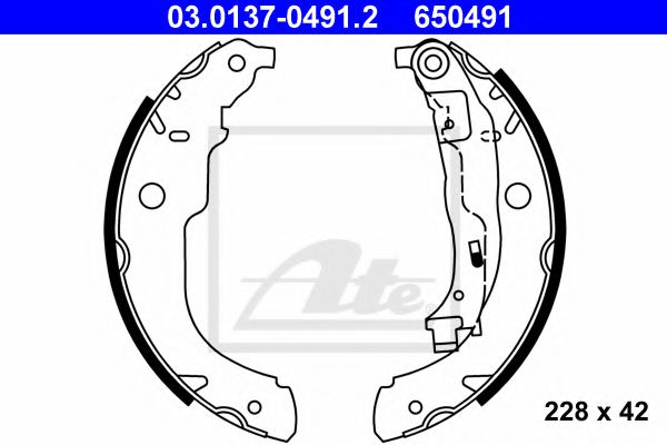 ATE 03.0137-0491.2 Тормозные колодоки для PEUGEOT 207 (Пежо 207) ATE 03.0137-0491.2 Тормозные колодоки для PEUGEOT 207 (Пежо 207)