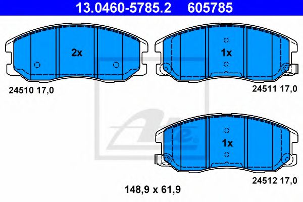 ATE 13.0460-5785.2 Тормозные колодки для CHEVROLET CAPTIVA (Шевроле Каптива) ATE 13.0460-5785.2 Тормозные колодки для CHEVROLET CAPTIVA (Шевроле Каптива)