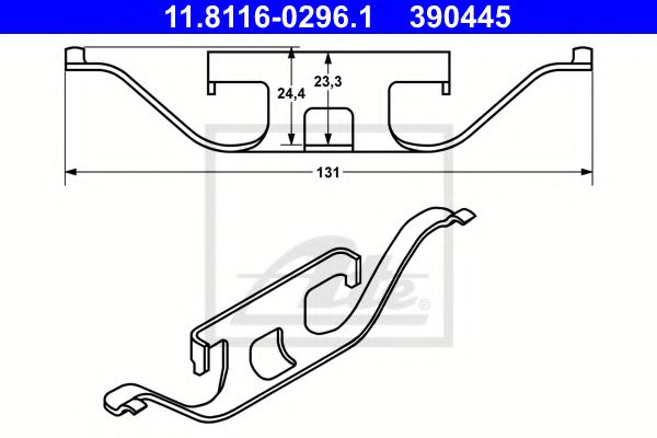 ATE 11.8116-0296.1 Пружина, тормозной суппорт для BMW (Бмв) ATE 11.8116-0296.1 Пружина, тормозной суппорт для BMW (Бмв)