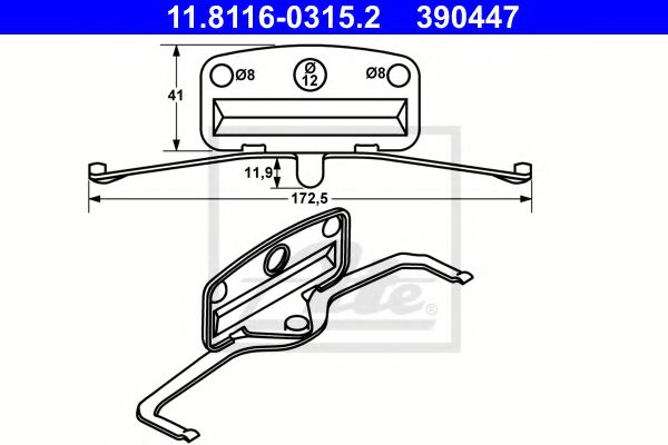 ATE 11.8116-0315.2 Пружина, тормозной суппорт для BMW (Бмв) ATE 11.8116-0315.2 Пружина, тормозной суппорт для BMW (Бмв)