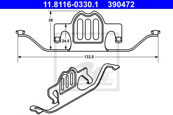 ATE 11.8116-0330.1 Пружина, тормозной суппорт для BMW (Бмв) ATE 11.8116-0330.1 Пружина, тормозной суппорт для BMW (Бмв)
