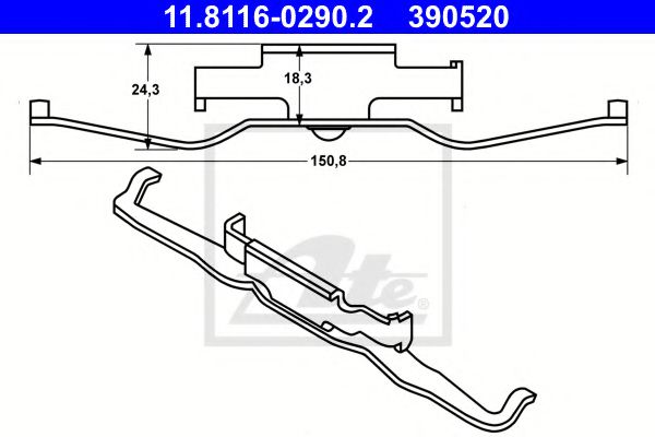 ATE 11.8116-0290.2 Пружина, тормозной суппорт для BMW (Бмв) ATE 11.8116-0290.2 Пружина, тормозной суппорт для BMW (Бмв)