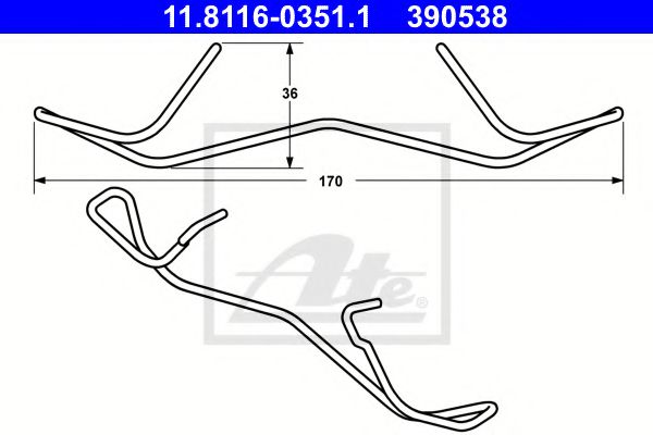 ATE 11.8116-0351.1 Пружина, тормозной суппорт для PEUGEOT (Пежо) ATE 11.8116-0351.1 Пружина, тормозной суппорт для PEUGEOT (Пежо)