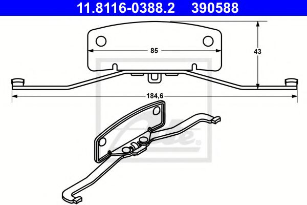 ATE 11.8116-0388.2 Пружина, тормозной суппорт для VOLVO V60 (Вольво V60) ATE 11.8116-0388.2 Пружина, тормозной суппорт для VOLVO V60 (Вольво V60)