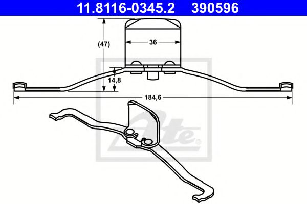 ATE 11.8116-0345.2 Пружина, тормозной суппорт для VOLVO S40 II (Вольво S40 2) ATE 11.8116-0345.2 Пружина, тормозной суппорт для VOLVO S40 II (Вольво S40 2)