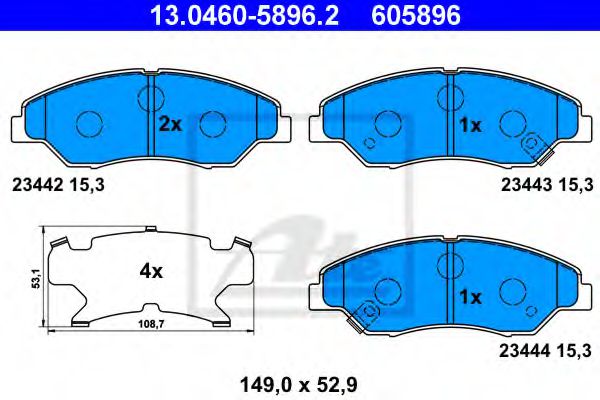 ATE 13.0460-5896.2 Тормозные колодки для KIA SPORTAGE (Киа Спортейдж) ATE 13.0460-5896.2 Тормозные колодки для KIA SPORTAGE (Киа Спортейдж)