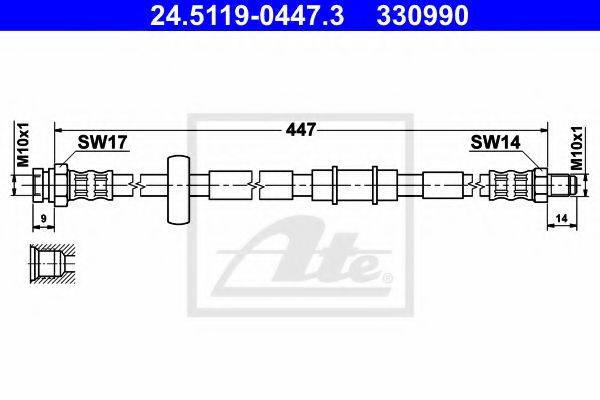 ATE 24.5119-0447.3 Тормозной шланг для LANCIA (Лансиа/лянча) ATE 24.5119-0447.3 Тормозной шланг для LANCIA (Лансиа/лянча)