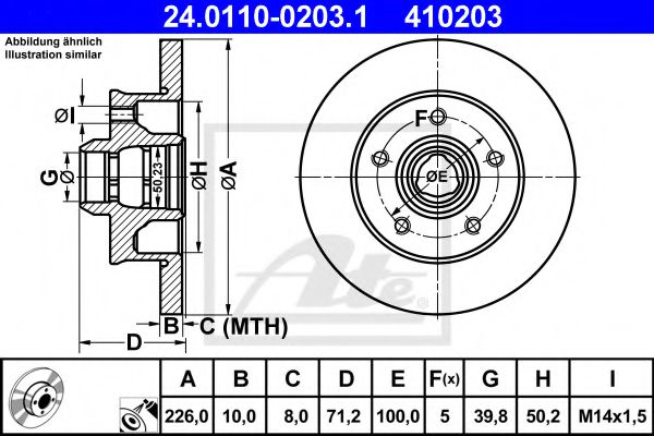 ATE 24.0110-0203.1 Тормозной диск для SEAT TOLEDO (Сеат Толэдо) ATE 24.0110-0203.1 Тормозной диск для SEAT TOLEDO (Сеат Толэдо)