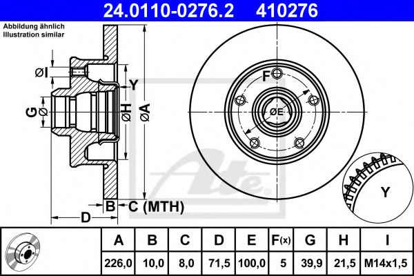 ATE 24.0110-0276.2 Тормозной диск для SEAT TOLEDO (Сеат Толэдо) ATE 24.0110-0276.2 Тормозной диск для SEAT TOLEDO (Сеат Толэдо)