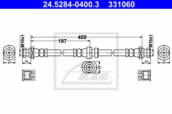 ATE 24.5284-0400.3 Тормозной шланг для MITSUBISHI CHALLENGER (Митсубиши/митсубиси Чаллэнгэр) ATE 24.5284-0400.3 Тормозной шланг для MITSUBISHI CHALLENGER (Митсубиши/митсубиси Чаллэнгэр)