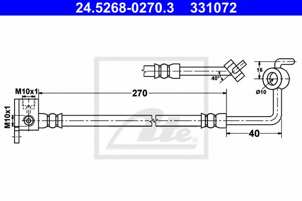 ATE 24.5268-0270.3 Тормозной шланг для MAZDA MIATA II (Мазда Миата 2) ATE 24.5268-0270.3 Тормозной шланг для MAZDA MIATA II (Мазда Миата 2)