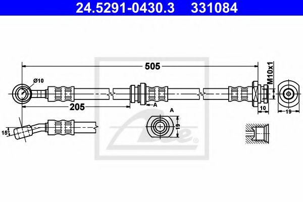 ATE 24.5291-0430.3 Тормозной шланг для SUBARU JUSTY III (Субару Жустъ 3) ATE 24.5291-0430.3 Тормозной шланг для SUBARU JUSTY III (Субару Жустъ 3)
