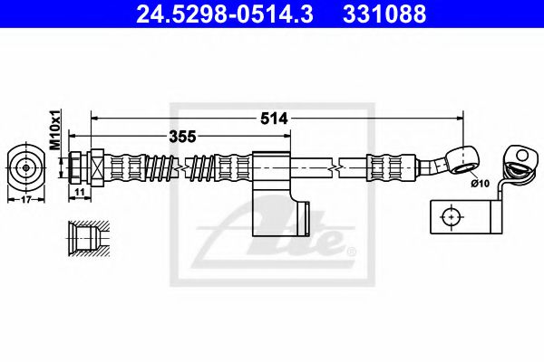 ATE 24.5298-0514.3 Тормозной шланг для HYUNDAI MATRIX (Хендай Матрикс) ATE 24.5298-0514.3 Тормозной шланг для HYUNDAI MATRIX (Хендай Матрикс)