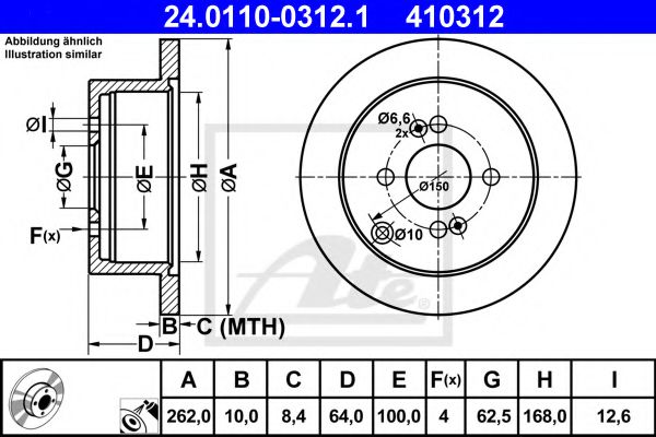 ATE 24.0110-0312.1 Тормозной диск для HYUNDAI GETZ PRIME (Хендай Гэтз примэ) ATE 24.0110-0312.1 Тормозной диск для HYUNDAI GETZ PRIME (Хендай Гэтз примэ)