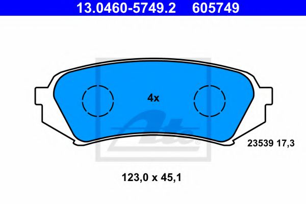 ATE 13.0460-5749.2 Тормозные колодки для TOYOTA PRADO (Тойота/тоета Прадо) ATE 13.0460-5749.2 Тормозные колодки для TOYOTA PRADO (Тойота/тоета Прадо)