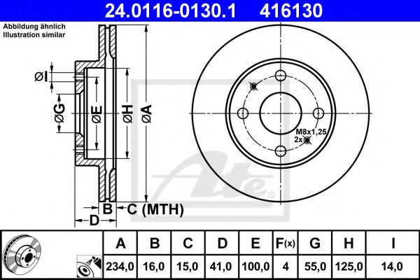 ATE 24.0116-0130.1 Тормозной диск для DAIHATSU MIRA VII (Дайхатсу Мира v2) ATE 24.0116-0130.1 Тормозной диск для DAIHATSU MIRA VII (Дайхатсу Мира v2)