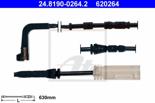 ATE 24.8190-0264.2 Сигнализатор, износ тормозных колодок для BMW (Бмв) ATE 24.8190-0264.2 Сигнализатор, износ тормозных колодок для BMW (Бмв)