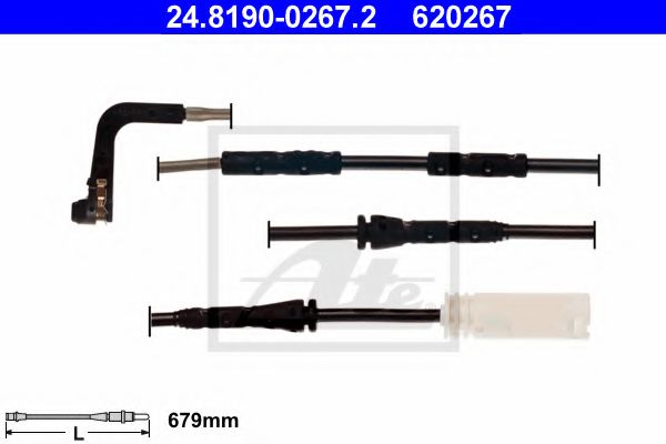 ATE 24.8190-0267.2 Сигнализатор, износ тормозных колодок для BMW (Бмв) ATE 24.8190-0267.2 Сигнализатор, износ тормозных колодок для BMW (Бмв)