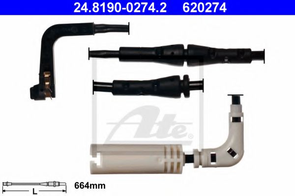 ATE 24.8190-0274.2 Сигнализатор, износ тормозных колодок для BMW (Бмв) ATE 24.8190-0274.2 Сигнализатор, износ тормозных колодок для BMW (Бмв)