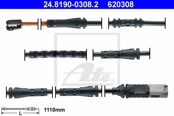 ATE 24.8190-0308.2 Сигнализатор, износ тормозных колодок для BMW (Бмв) ATE 24.8190-0308.2 Сигнализатор, износ тормозных колодок для BMW (Бмв)