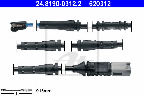 ATE 24.8190-0312.2 Сигнализатор, износ тормозных колодок для BMW 5 (Бмв 5) ATE 24.8190-0312.2 Сигнализатор, износ тормозных колодок для BMW 5 (Бмв 5)
