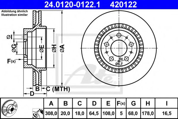 ATE 24.0120-0122.1 Тормозной диск для VOLVO XC90 I (Вольво Xc90 1) ATE 24.0120-0122.1 Тормозной диск для VOLVO XC90 I (Вольво Xc90 1)