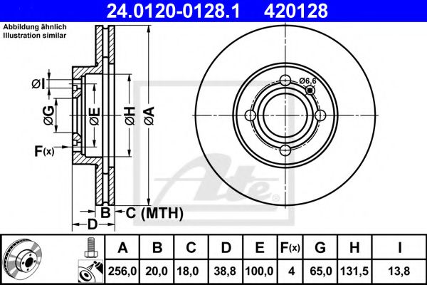 ATE 24.0120-0128.1 Тормозной диск для SEAT TOLEDO (Сеат Толэдо) ATE 24.0120-0128.1 Тормозной диск для SEAT TOLEDO (Сеат Толэдо)