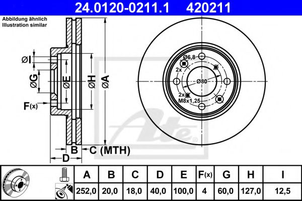 ATE 24.0120-0211.1 Тормозной диск для SUZUKI SWIFT III (Сузуки Свифт 3) ATE 24.0120-0211.1 Тормозной диск для SUZUKI SWIFT III (Сузуки Свифт 3)