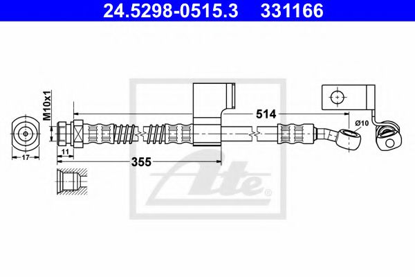 ATE 24.5298-0515.3 Тормозной шланг для HYUNDAI MATRIX (Хендай Матрикс) ATE 24.5298-0515.3 Тормозной шланг для HYUNDAI MATRIX (Хендай Матрикс)