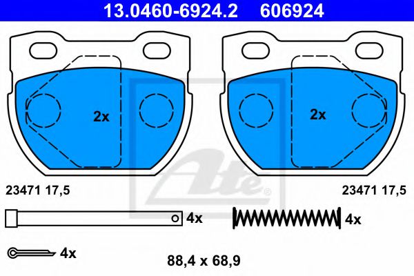 ATE 13.0460-6924.2 Тормозные колодки для LAND ROVER DEFENDER (Ленд ровер/лэнд ровер Дэфэндэр) ATE 13.0460-6924.2 Тормозные колодки для LAND ROVER DEFENDER (Ленд ровер/лэнд ровер Дэфэндэр)