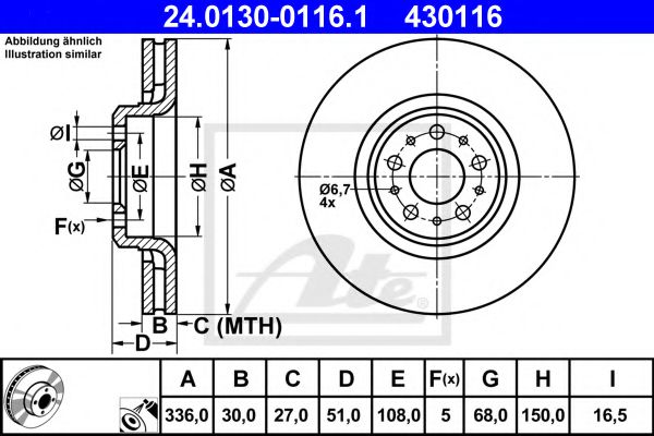 ATE 24.0130-0116.1 Тормозной диск для VOLVO XC90 I (Вольво Xc90 1) ATE 24.0130-0116.1 Тормозной диск для VOLVO XC90 I (Вольво Xc90 1)