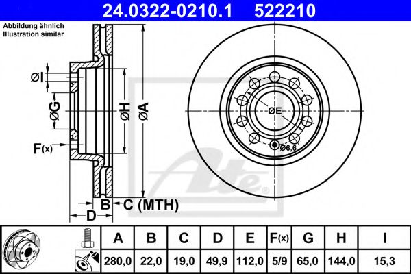 ATE 24.0322-0210.1 Тормозной диск для SEAT (Сеат) ATE 24.0322-0210.1 Тормозной диск для SEAT (Сеат)