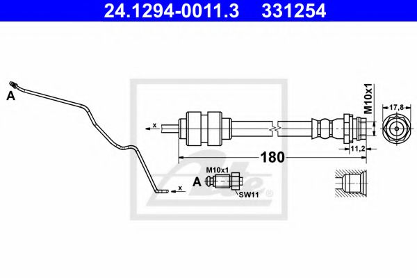 ATE 24.1294-0011.3 Тормозной шланг для FORD (Форд) ATE 24.1294-0011.3 Тормозной шланг для FORD (Форд)