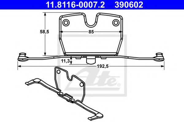 ATE 11.8116-0007.2 Пружина, тормозной суппорт для BMW (Бмв) ATE 11.8116-0007.2 Пружина, тормозной суппорт для BMW (Бмв)