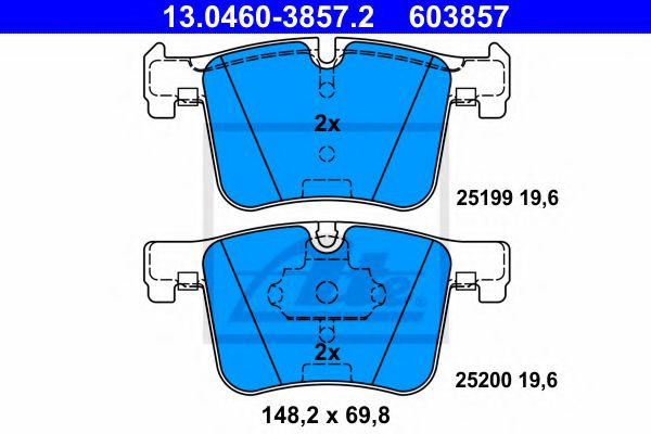 ATE 13.0460-3857.2 Тормозные колодки для BMW (Бмв) ATE 13.0460-3857.2 Тормозные колодки для BMW (Бмв)