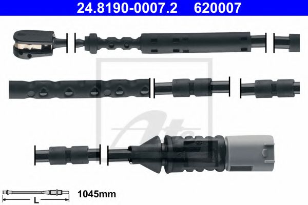 ATE 24.8190-0007.2 Сигнализатор, износ тормозных колодок для BMW (Бмв) ATE 24.8190-0007.2 Сигнализатор, износ тормозных колодок для BMW (Бмв)