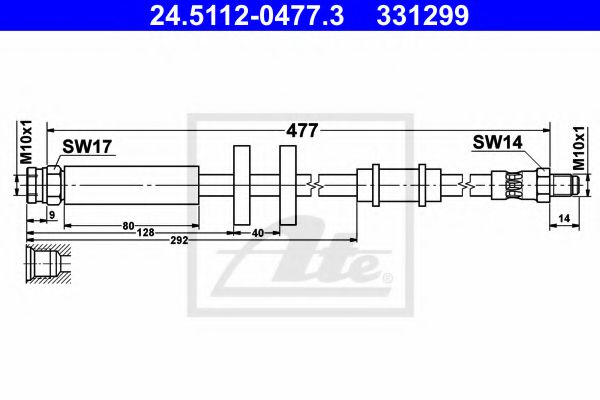 ATE 24.5112-0477.3 Тормозной шланг для FIAT (Фиат) ATE 24.5112-0477.3 Тормозной шланг для FIAT (Фиат)