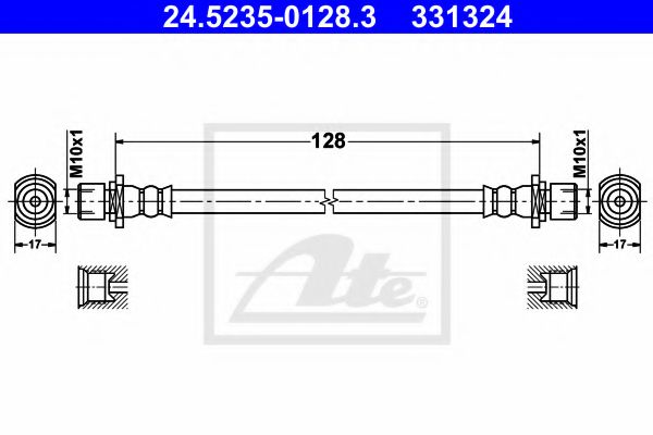 ATE 24.5235-0128.3 Тормозной шланг для TOYOTA (Тойота/тоета) ATE 24.5235-0128.3 Тормозной шланг для TOYOTA (Тойота/тоета)