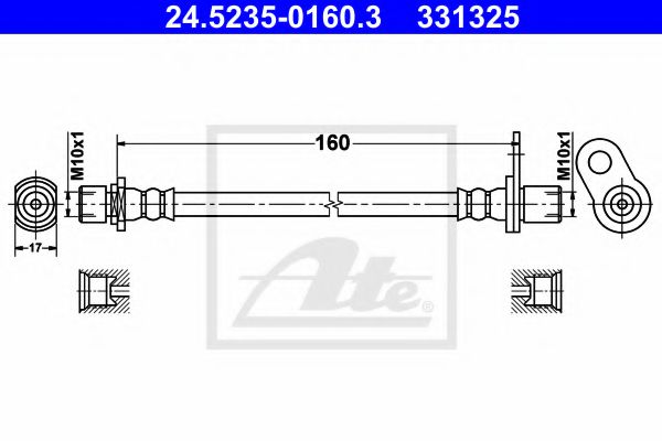 ATE 24.5235-0160.3 Тормозной шланг для TOYOTA (Тойота/тоета) ATE 24.5235-0160.3 Тормозной шланг для TOYOTA (Тойота/тоета)