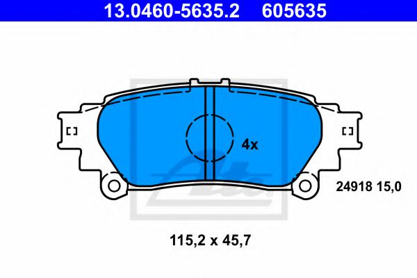 ATE 13.0460-5635.2 Тормозные колодки для LEXUS RX (Лексус Рх) ATE 13.0460-5635.2 Тормозные колодки для LEXUS RX (Лексус Рх)
