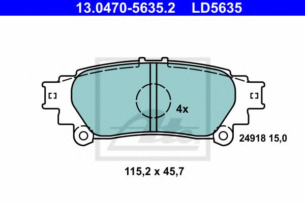 ATE 13.0470-5635.2 Тормозные колодки для LEXUS RX (Лексус Рх) ATE 13.0470-5635.2 Тормозные колодки для LEXUS RX (Лексус Рх)