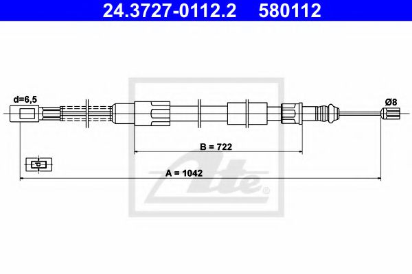ATE 24.3727-0112.2 Трос, стояночная тормозная система для VOLKSWAGEN LT 28-35 I (Фольксваген Лт 28-35 и) ATE 24.3727-0112.2 Трос, стояночная тормозная система для VOLKSWAGEN LT 28-35 I (Фольксваген Лт 28-35 и)
